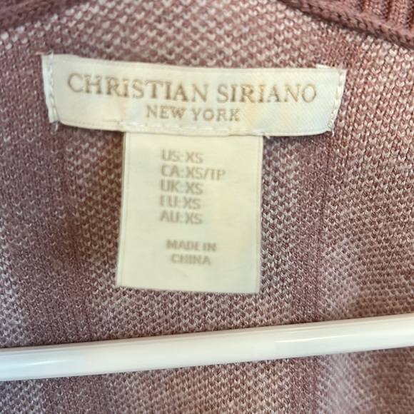 Christian Siriano Sweater Womens XS Light Cream Tan V Neck Plaid Pullover - Picture 6 of 10